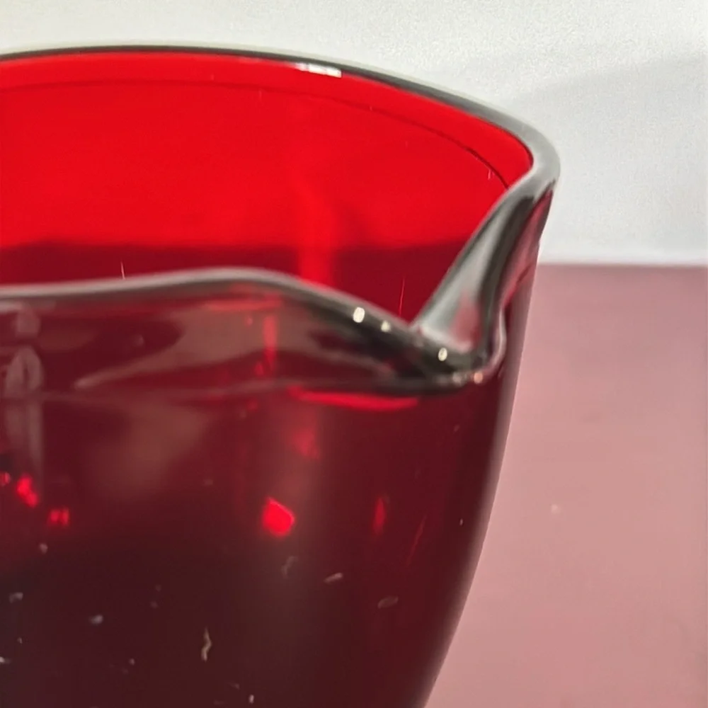 Vtg Royal Ruby Red Glass Creamer & Open Sugar Bowl Set Anchor Hocking 1960’s